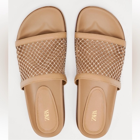 NWOT Zara Rhinestone sandals - Picture 1 of 4